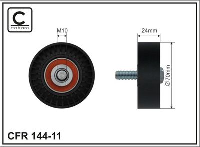 Deflection/Guide Pulley, V-ribbed belt CAFFARO 144-11