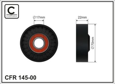 Tensioner Pulley, V-ribbed belt CAFFARO 145-00