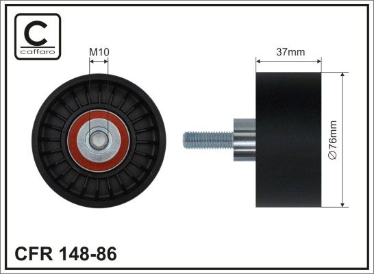 CAFFARO 148-86 Deflection/Guide Pulley, V-ribbed belt
