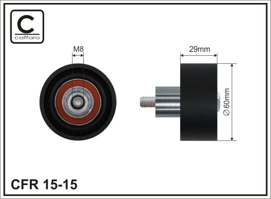 CAFFARO 15-15 Deflection Pulley/Guide Pulley, timing belt