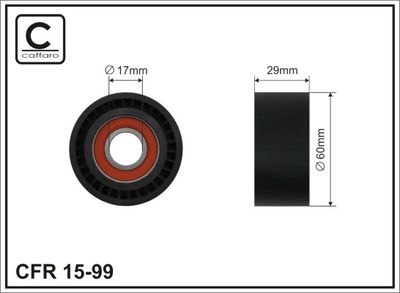 Tensioner Pulley, V-ribbed belt CAFFARO 15-99