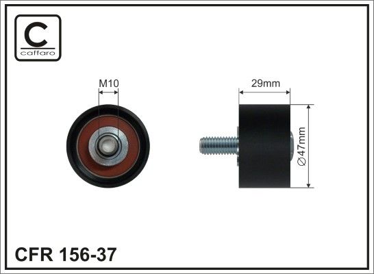 CAFFARO 156-37 Deflection Pulley/Guide Pulley, timing belt