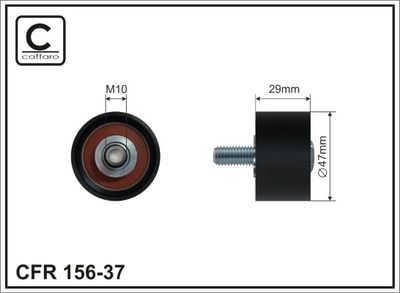Deflection Pulley/Guide Pulley, timing belt CAFFARO 156-37