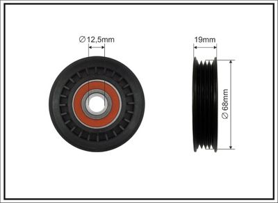 Deflection/Guide Pulley, V-ribbed belt CAFFARO 159-80