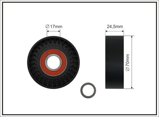 CAFFARO 16-90 Tensioner Pulley, V-ribbed belt