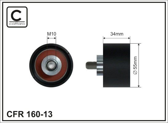 CAFFARO 160-13 Deflection Pulley/Guide Pulley, timing belt
