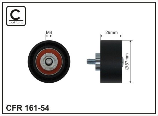 CAFFARO 161-54 Deflection Pulley/Guide Pulley, timing belt