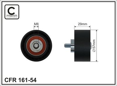 Deflection Pulley/Guide Pulley, timing belt CAFFARO 161-54