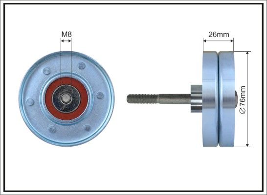 CAFFARO 164-20 Deflection/Guide Pulley, V-ribbed belt