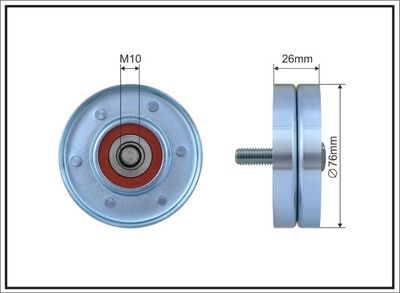 Deflection/Guide Pulley, V-ribbed belt CAFFARO 165-36