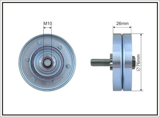 CAFFARO 166-37 Deflection/Guide Pulley, V-ribbed belt