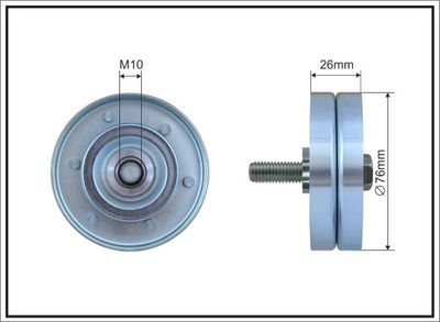 Deflection/Guide Pulley, V-ribbed belt CAFFARO 166-37