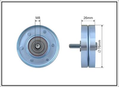 Deflection/Guide Pulley, V-ribbed belt CAFFARO 168-14