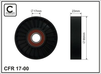 Tensioner Pulley, V-ribbed belt CAFFARO 17-00