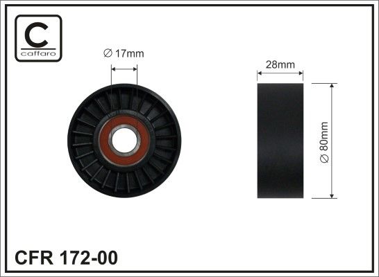 CAFFARO 172-00 Deflection/Guide Pulley, V-ribbed belt