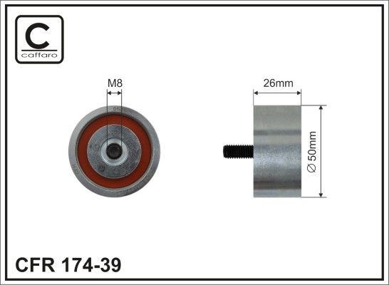 CAFFARO 174-39 Deflection/Guide Pulley, V-ribbed belt