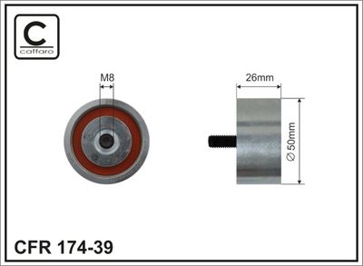 Deflection/Guide Pulley, V-ribbed belt CAFFARO 174-39