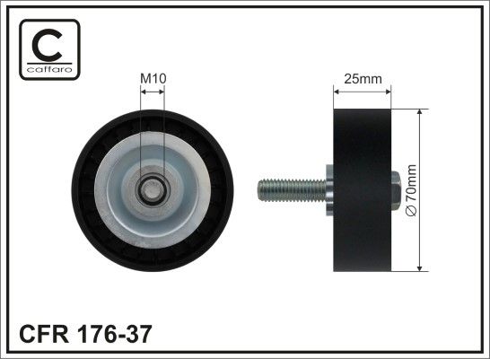 CAFFARO 176-37 Tensioner Pulley, V-ribbed belt