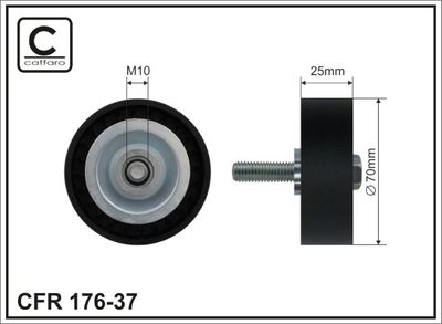 Tensioner Pulley, V-ribbed belt CAFFARO 176-37