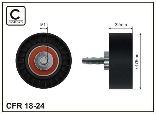 CAFFARO 18-24 Deflection Pulley/Guide Pulley, timing belt