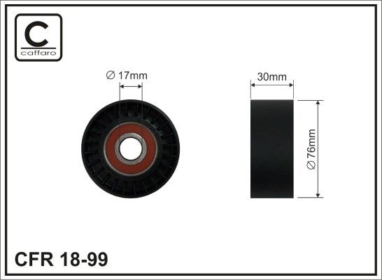 CAFFARO 18-99 Deflection/Guide Pulley, V-ribbed belt