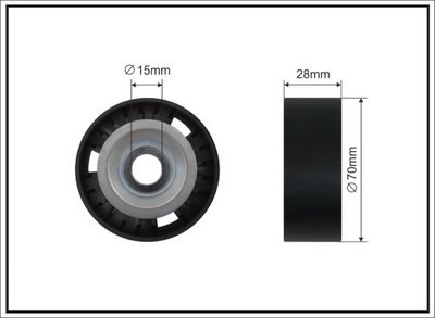 Tensioner Pulley, V-ribbed belt CAFFARO 180-87 SC