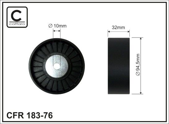 CAFFARO 183-76 Deflection/Guide Pulley, V-ribbed belt
