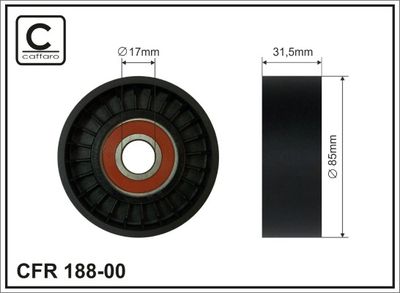 Tensioner Pulley, V-ribbed belt CAFFARO 188-00