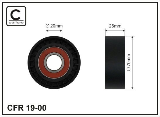 CAFFARO 19-00 Deflection/Guide Pulley, V-ribbed belt