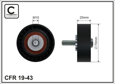 Deflection/Guide Pulley, V-ribbed belt CAFFARO 19-43