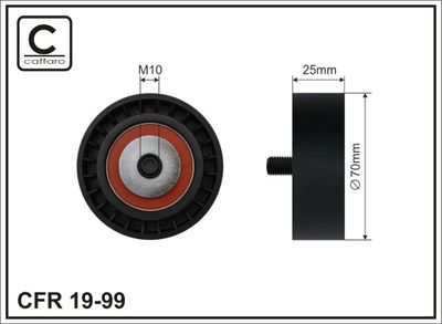 Tensioner Pulley, V-ribbed belt CAFFARO 19-99