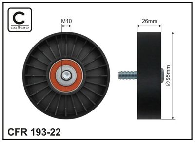 Deflection/Guide Pulley, V-ribbed belt CAFFARO 193-22
