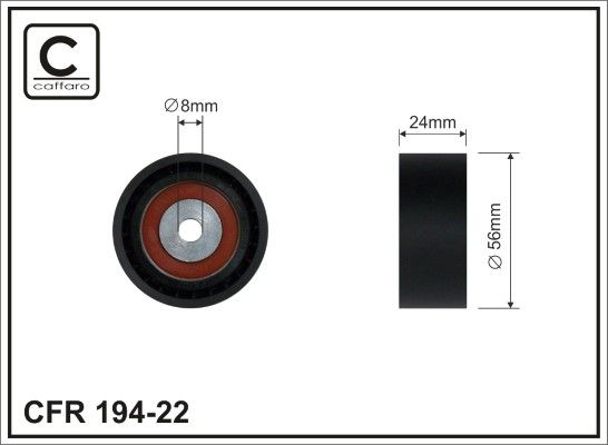 CAFFARO 194-22 Deflection/Guide Pulley, V-ribbed belt