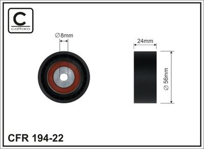 Deflection/Guide Pulley, V-ribbed belt CAFFARO 194-22
