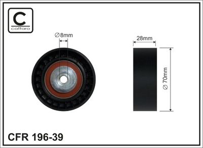 Deflection/Guide Pulley, V-ribbed belt CAFFARO 196-39