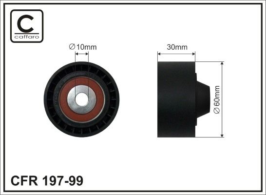 CAFFARO 197-99 Deflection/Guide Pulley, V-ribbed belt