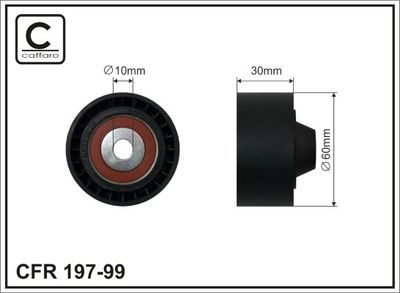 Deflection/Guide Pulley, V-ribbed belt CAFFARO 197-99