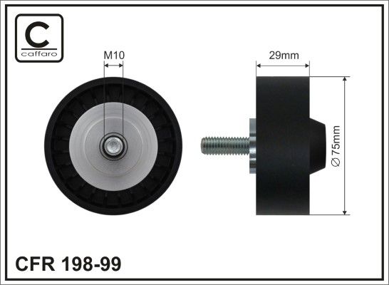 CAFFARO 198-99 Deflection/Guide Pulley, V-ribbed belt