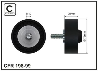 Deflection/Guide Pulley, V-ribbed belt CAFFARO 198-99