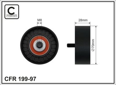 Tensioner Pulley, V-ribbed belt CAFFARO 199-97