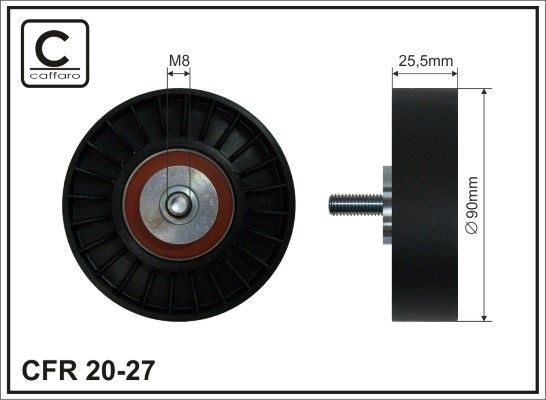 CAFFARO 20-27 Deflection/Guide Pulley, V-ribbed belt