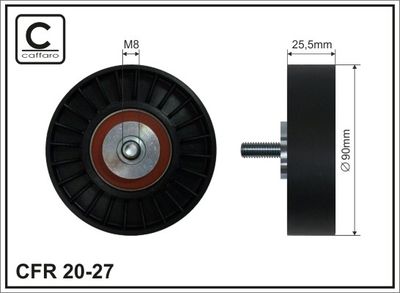 Deflection/Guide Pulley, V-ribbed belt CAFFARO 20-27