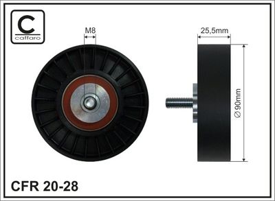 Deflection/Guide Pulley, V-ribbed belt CAFFARO 20-28