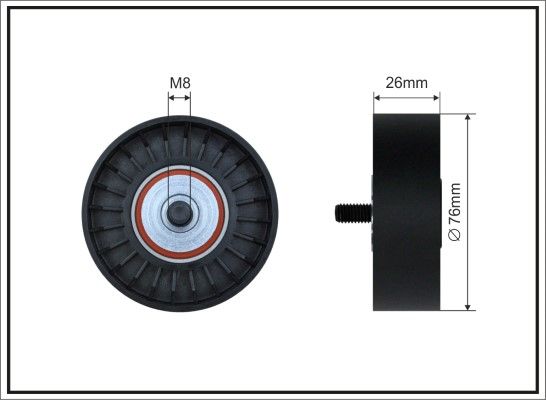CAFFARO 200-98 Tensioner Pulley, V-ribbed belt
