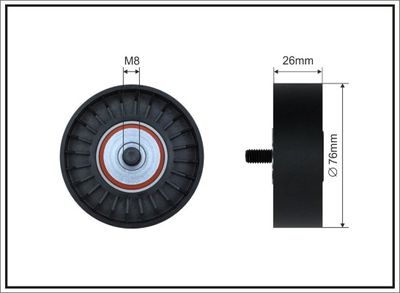 Tensioner Pulley, V-ribbed belt CAFFARO 200-98