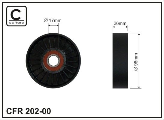 CAFFARO 202-00 Tensioner Pulley, V-ribbed belt