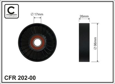 Tensioner Pulley, V-ribbed belt CAFFARO 202-00