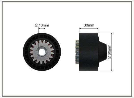 CAFFARO 203-68 Deflection/Guide Pulley, V-ribbed belt