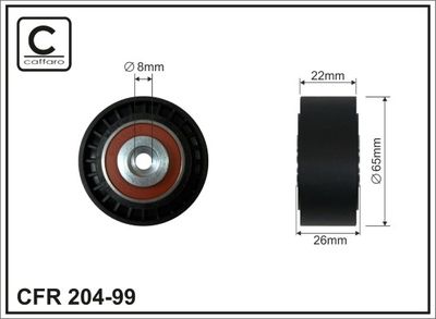 Deflection/Guide Pulley, V-ribbed belt CAFFARO 204-99