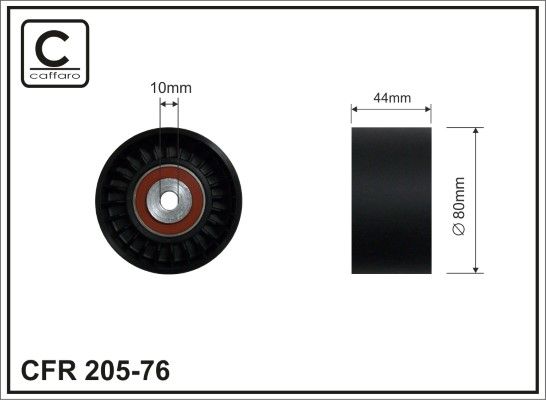 CAFFARO 205-76 Deflection/Guide Pulley, V-ribbed belt